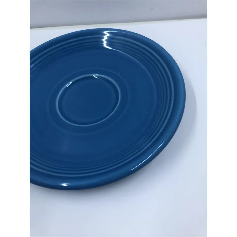 Fiesta Ware Tea Cup and Saucer Peacock Blue Home Laughlin